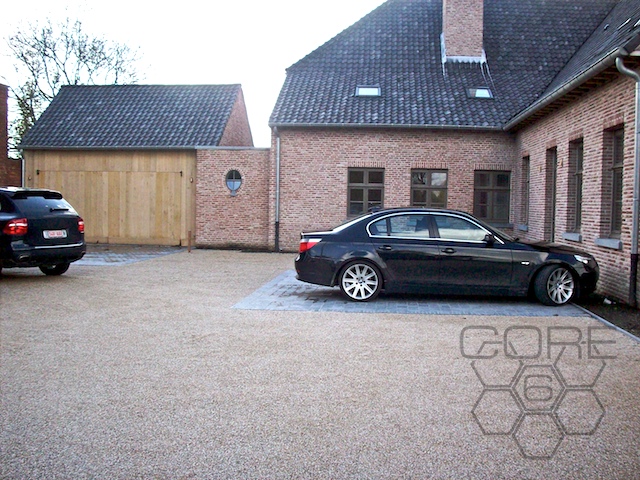 A beautiful office with parking and driveways paved with COREgravel.